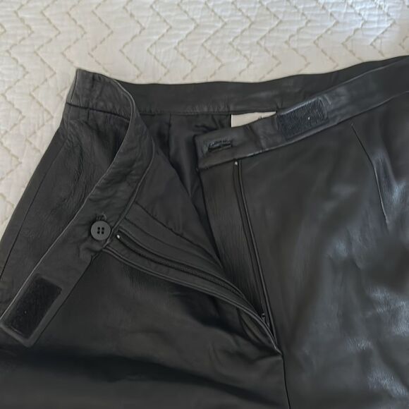 Jacqueline Ferrar Vintage Women’s 100% Leather Straight Pants Black Size 6 - Picture 9 of 11